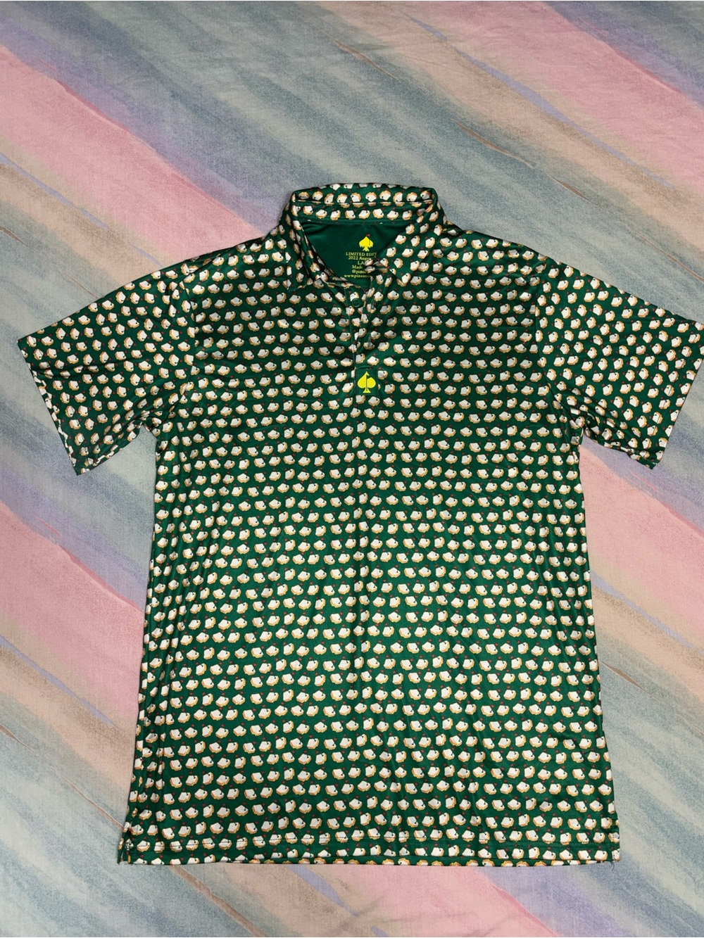 Pins & Aces 2022 Augusta Ltd Edition Pimento Cheese Golf Polo Shirt Men’s size L